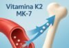 Vitamina K2 MK7: O Nutriente Esquecido para Saúde Cardiovascular e Óssea Ilustração mostrando a Vitamina K2 MK7 direcionando o cálcio para os ossos e limpando as artérias