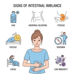 principais sintomas de problemas intestinais de forma clara e educativa.