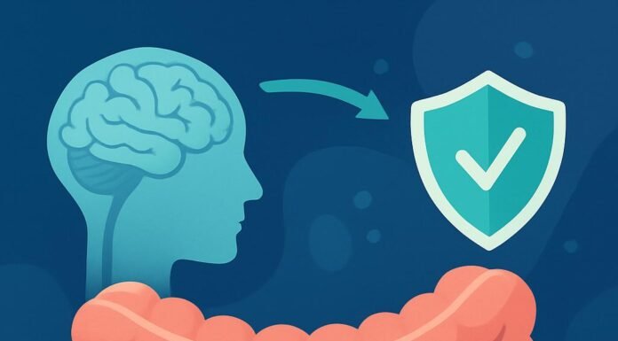 Microbioma Intestinal: O Novo Paradigma para Saúde Mental, Imunidade e Metabolismo Ilustração do imicrobioma intestinal e suas conexões com o cérebro, sistema imunológico e metabolismo